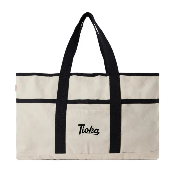  VINGA Volonne AWARE™ recycled canvas beach bag - Vinga white Black