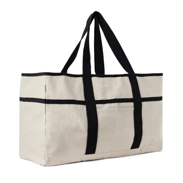  VINGA Volonne AWARE™ recycled canvas beach bag - Vinga off white, black Black