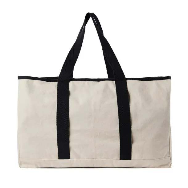  VINGA Volonne AWARE™ recycled canvas beach bag - Vinga off white, black Black