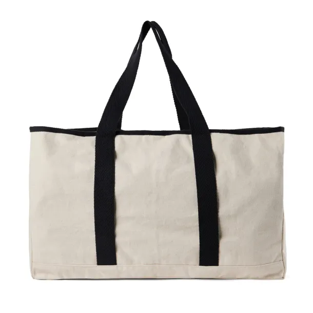  VINGA Volonne AWARE™ recycled canvas beach bag - Vinga off white, black Black