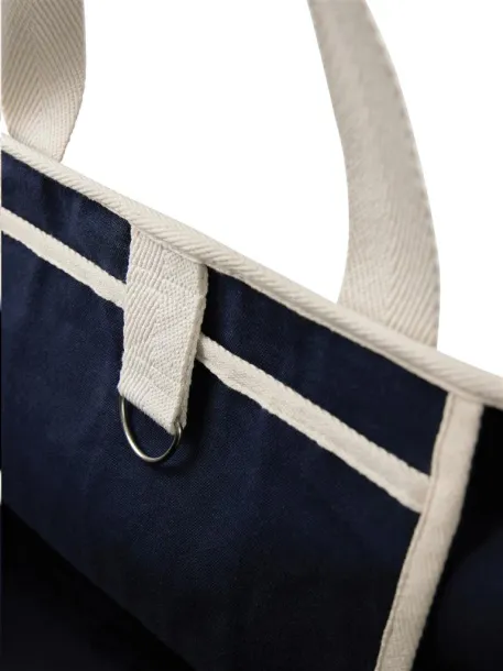  VINGA Volonne AWARE™ recycled canvas beach bag - Vinga blue, off white 11-0606 TPG