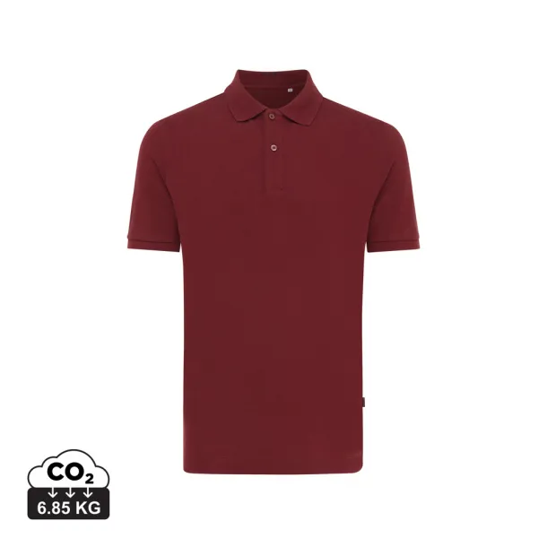  Iqoniq Yosemite recycled cotton pique polo, heather grey - iqoniq Red 