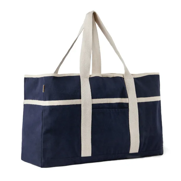  VINGA Volonne AWARE™ recycled canvas beach bag - Vinga blue, off white 11-0606 TPG