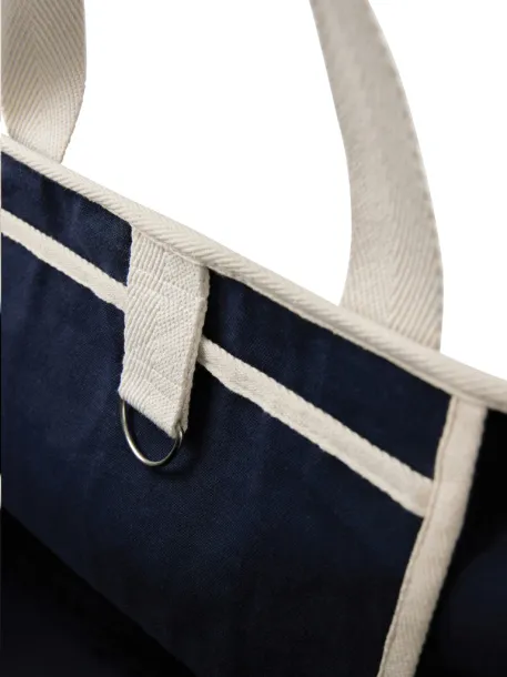  VINGA Volonne AWARE™ recycled canvas beach bag - Vinga blue, off white 11-0606 TPG