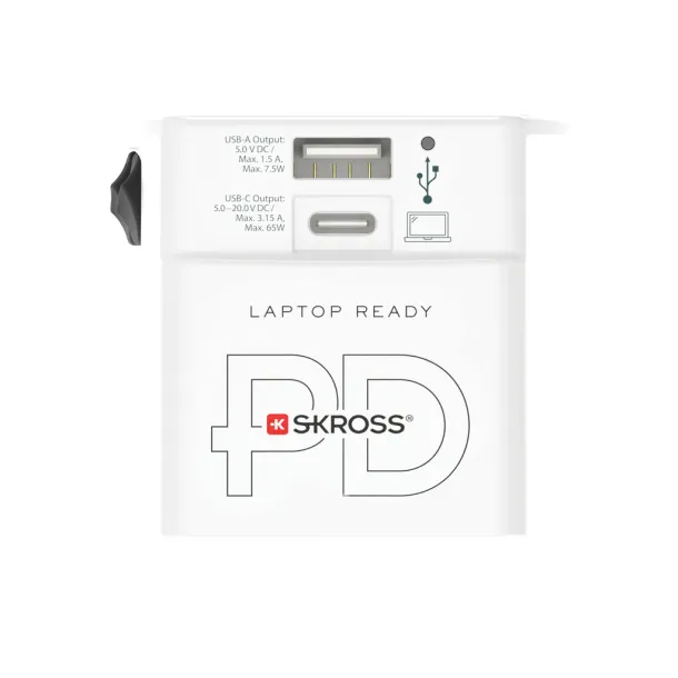 SKROSS putni adapter MUV 65W s USB C kabelom - Skross Bijela 