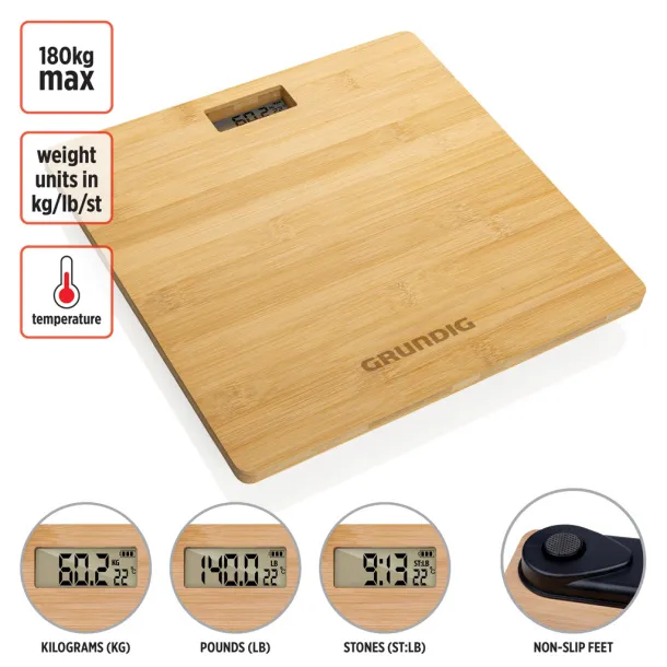  Grundig Bamboo Digital Body Scale - Grundig Brown 