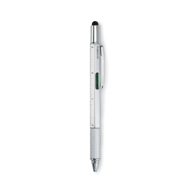 TOOLPEN Spirit level pen with ruler Matt Silver