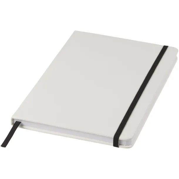 Spectrum A5 white notebook with coloured strap - Unbranded White Solid black