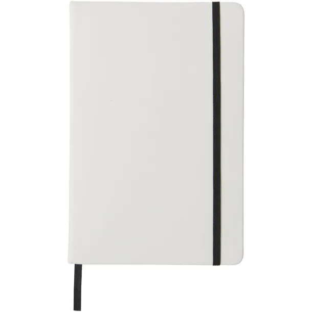 Spectrum A5 white notebook with coloured strap - Unbranded White Solid black