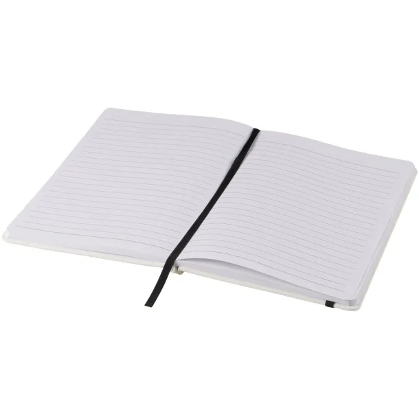 Spectrum A5 white notebook with coloured strap - Unbranded White Solid black