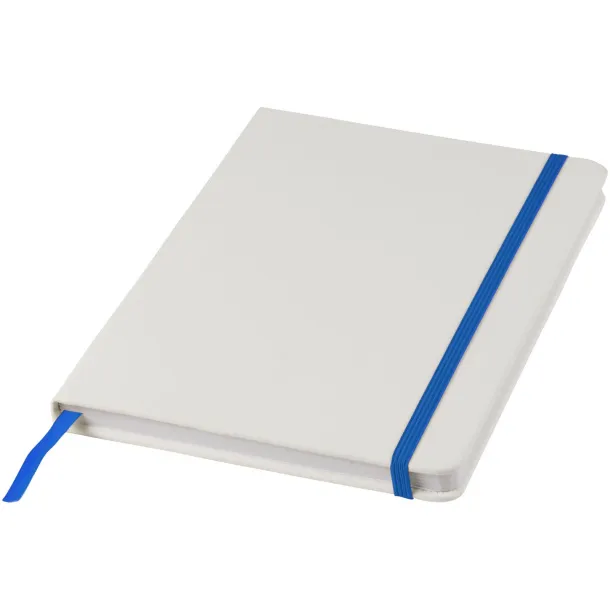 Spectrum A5 white notebook with coloured strap - Unbranded White Royal blue