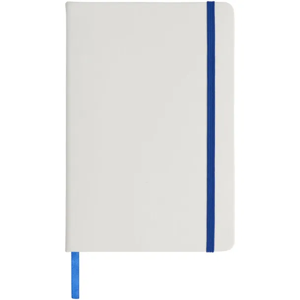 Spectrum A5 white notebook with coloured strap - Unbranded White Royal blue