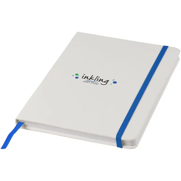 Spectrum A5 white notebook with coloured strap - Unbranded White Royal blue