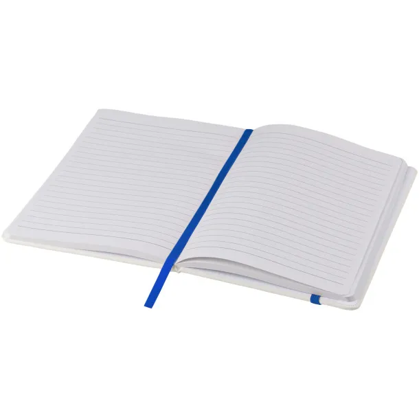 Spectrum A5 white notebook with coloured strap - Unbranded White Royal blue