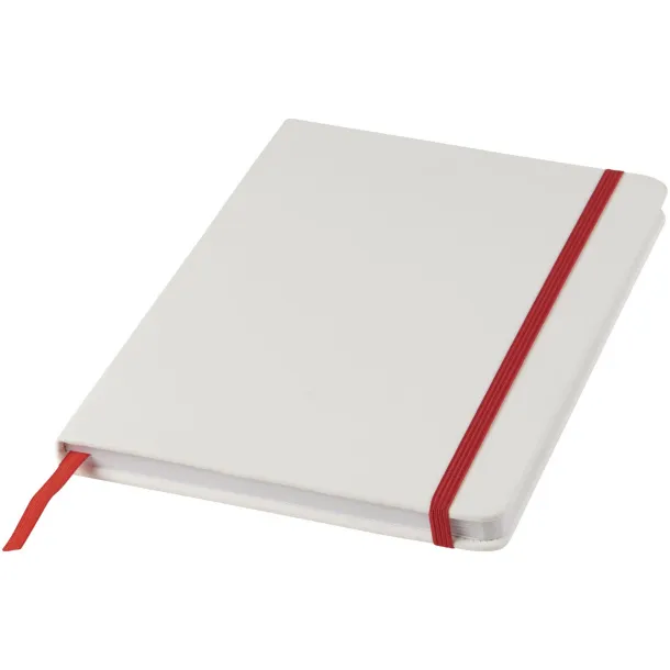 Spectrum A5 white notebook with coloured strap - Unbranded White Red