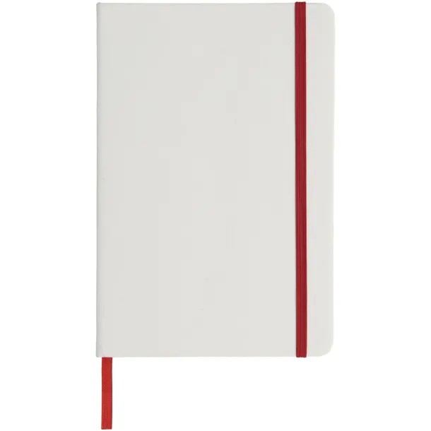 Spectrum A5 white notebook with coloured strap - Unbranded White Red