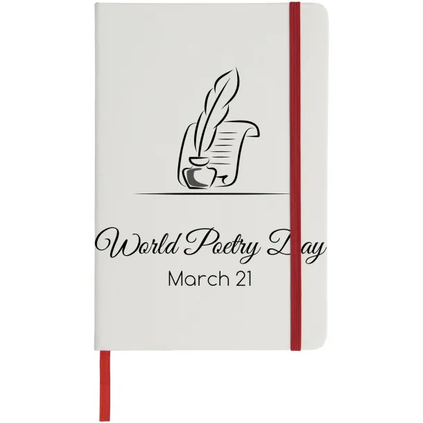 Spectrum A5 white notebook with coloured strap - Unbranded White Red