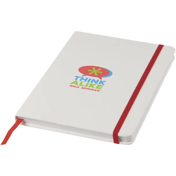 Spectrum A5 white notebook with coloured strap - Unbranded White Red