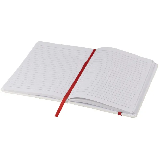 Spectrum A5 white notebook with coloured strap - Unbranded White Red