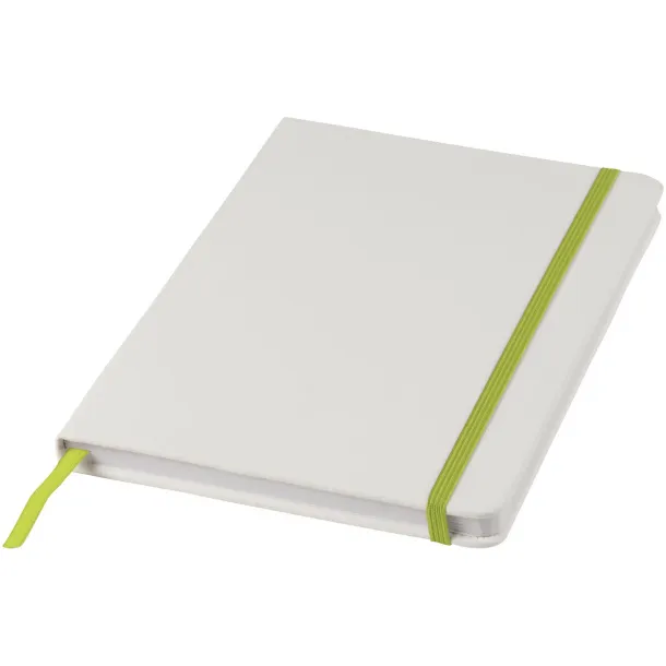 Spectrum A5 white notebook with coloured strap - Unbranded White Lime