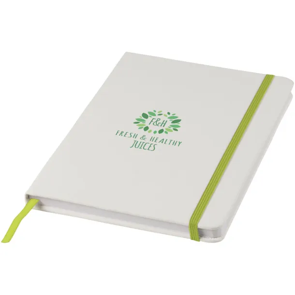 Spectrum A5 white notebook with coloured strap - Unbranded White Lime