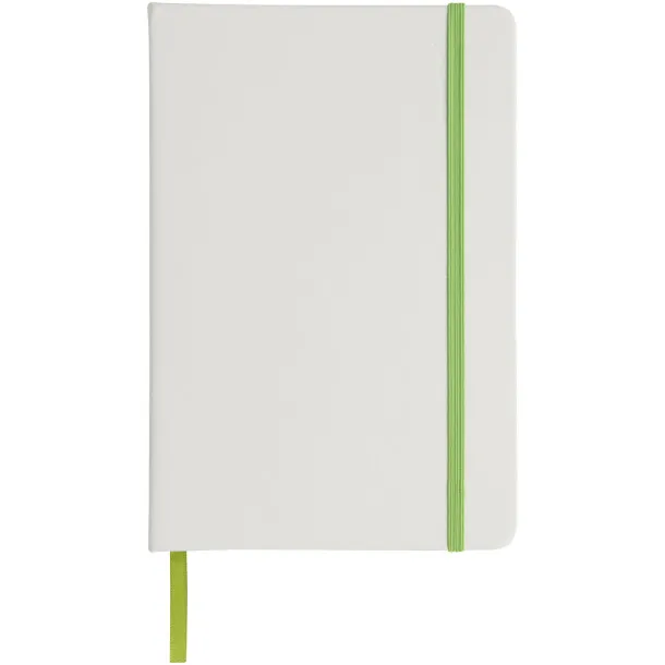 Spectrum A5 white notebook with coloured strap - Unbranded White Lime