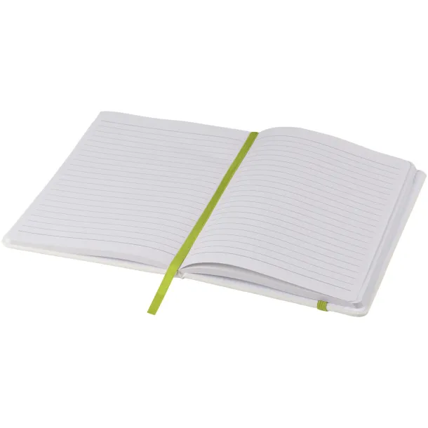 Spectrum A5 white notebook with coloured strap - Unbranded White Lime