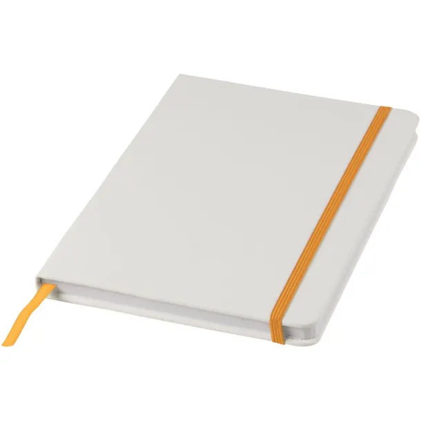 Spectrum A5 white notebook with coloured strap - Unbranded White Orange