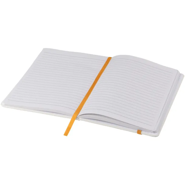 Spectrum A5 white notebook with coloured strap - Unbranded White Orange