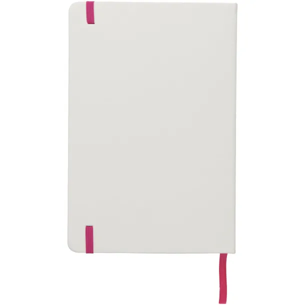 Spectrum A5 white notebook with coloured strap White Magenta