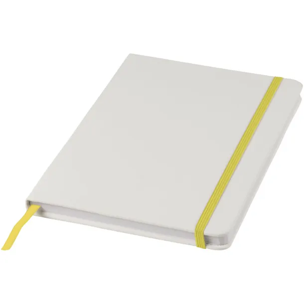 Spectrum A5 white notebook with coloured strap - Unbranded White Yellow