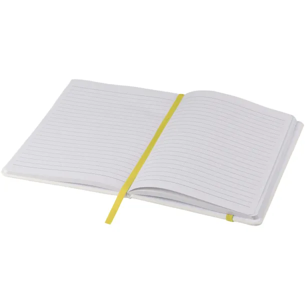 Spectrum A5 white notebook with coloured strap - Unbranded White Yellow