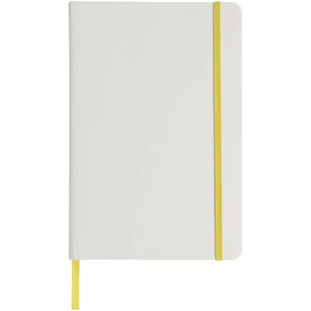 Spectrum A5 white notebook with coloured strap - Unbranded White Yellow