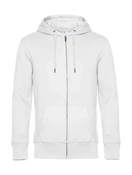  KING muški hoodie s patentnim zatvaračem - B&C Bijela