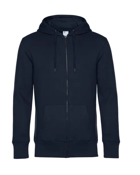  KING muški hoodie s patentnim zatvaračem, 280 g/m² - B&C Mornarsko plava