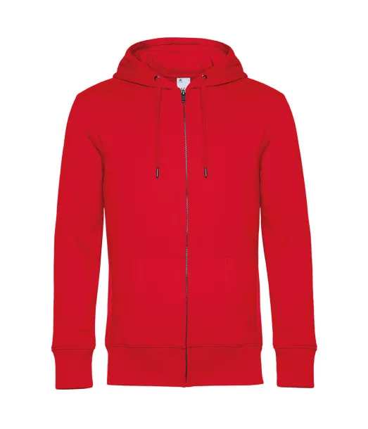  KING muški hoodie s patentnim zatvaračem, 280 g/m² - B&C Crvena