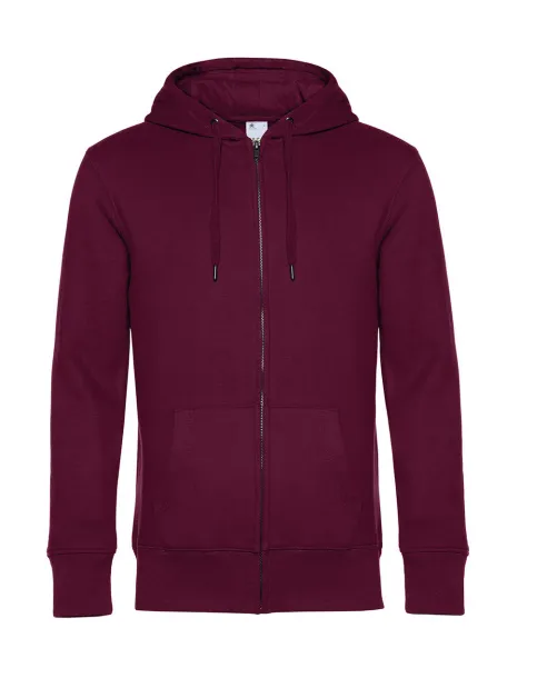  KING muški hoodie s patentnim zatvaračem, 280 g/m² - B&C Dark Cherry