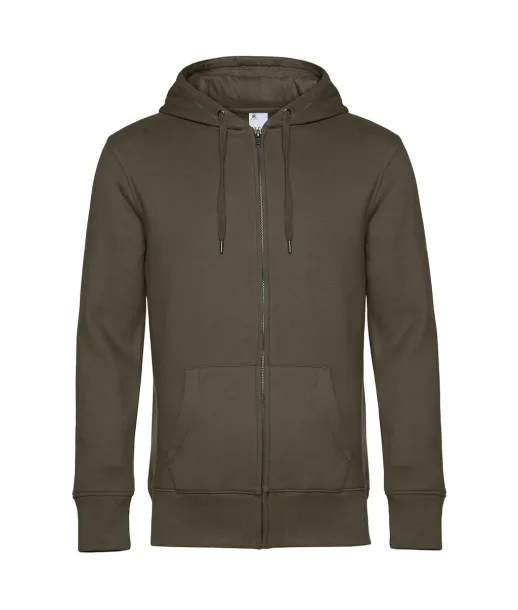  KING muški hoodie s patentnim zatvaračem, 280 g/m² - B&C Khaki