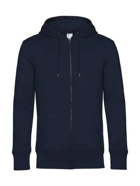  KING muški hoodie s patentnim zatvaračem, 280 g/m² - B&C Mornarsko plava