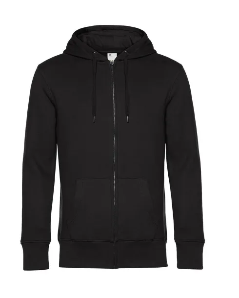  KING muški hoodie s patentnim zatvaračem, 280 g/m² - B&C Black Pure