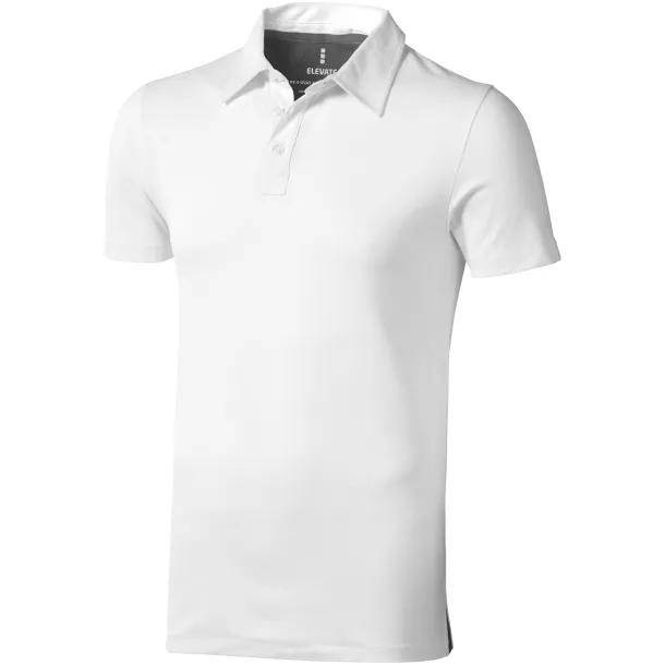 Markham short sleeve men's stretch polo - Elevate Life White