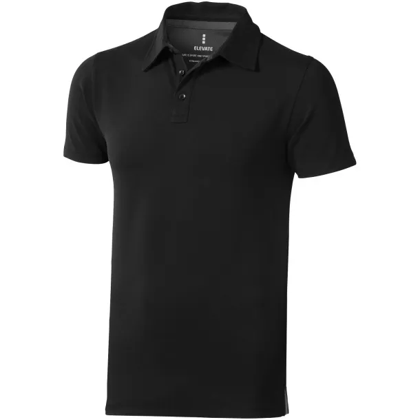 Markham rastezljiva muška polo majica kratkih rukava - Elevate Life Solid black