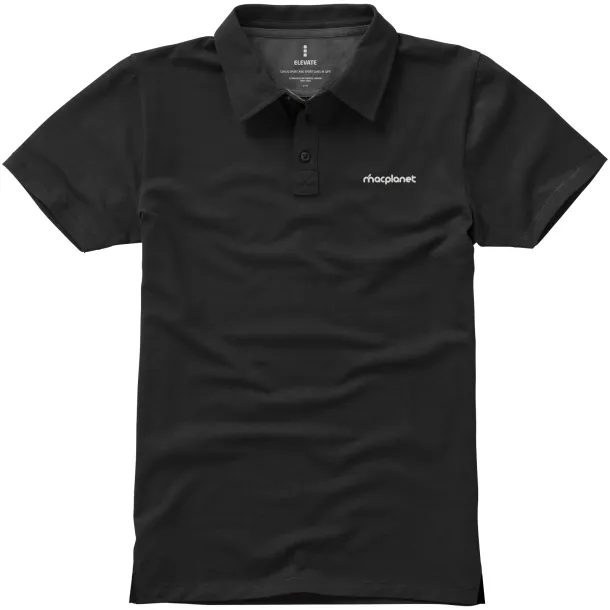 Markham rastezljiva muška polo majica kratkih rukava - Elevate Life Solid black