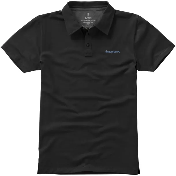 Markham short sleeve men's stretch polo - Elevate Life Solid black