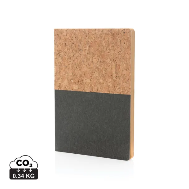  A5 cork & kraft notebook - XD Collection Black 