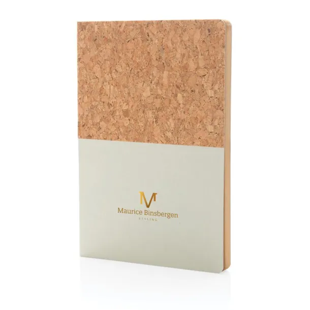  A5 cork & kraft notebook - XD Collection Mist white 