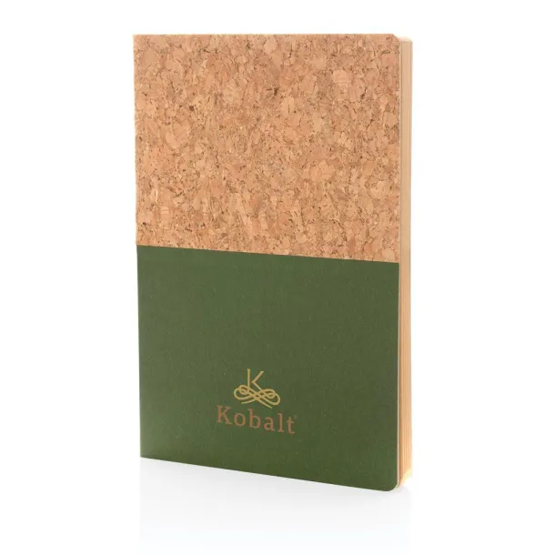  A5 cork & kraft notebook - XD Collection Green 