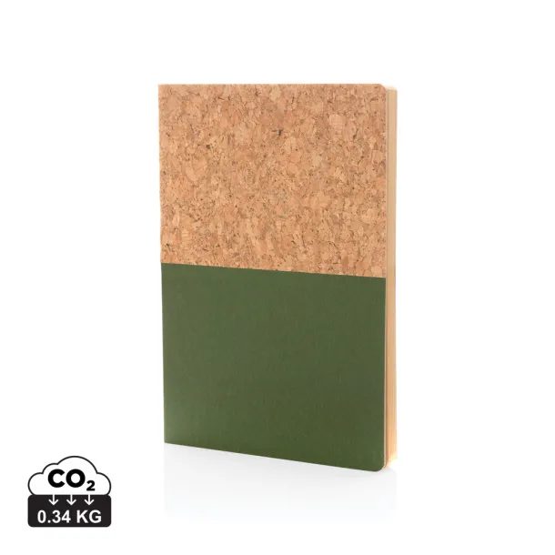  A5 cork & kraft notebook - XD Collection Green 