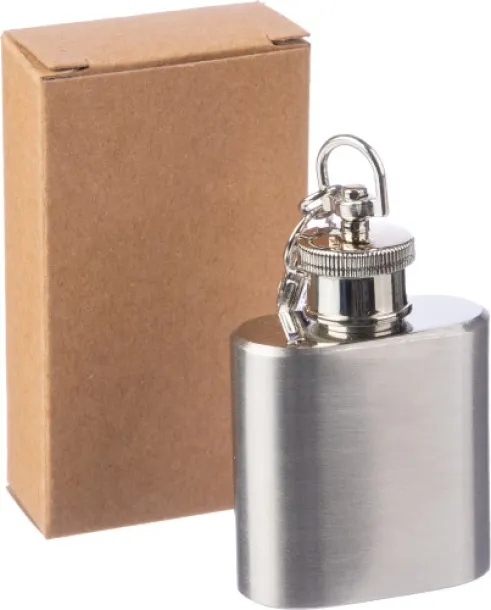 JULIA Stainless steel hip flask silver