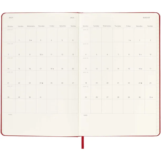 Moleskine 12M weekly L hard cover planner - Moleskine Scarlet red